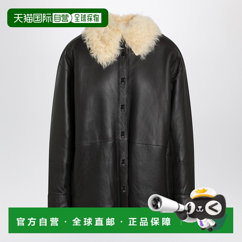 香港直邮Acne Studios 艾克妮 女士 coffe 毛羊皮棕色衬衫式夹克