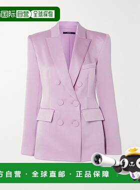 1h可退 香港直邮潮奢 ALEX PERRY 女士 Arlington 双排扣缎面绉纱