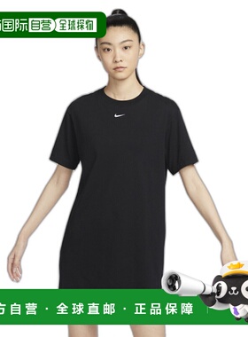 韩国直邮NIKE 女士运动T恤W NSW ESSNTL SS DRESS TSHRT - BLACK/(