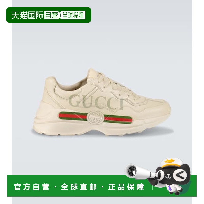 香港直邮Gucci 古驰 男士 Rhyton 皮质运动鞋 white白色 舒适时尚