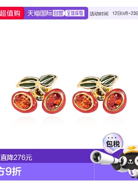 香港直邮COACH 女士耳饰 37429233GLD600 SS2026 红色 Cherry mot