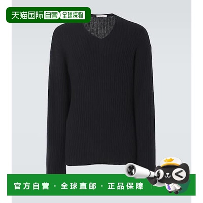 1h可退 香港直邮The Row 男士 Gustave 羊绒毛衣 blue蓝色 舒适时