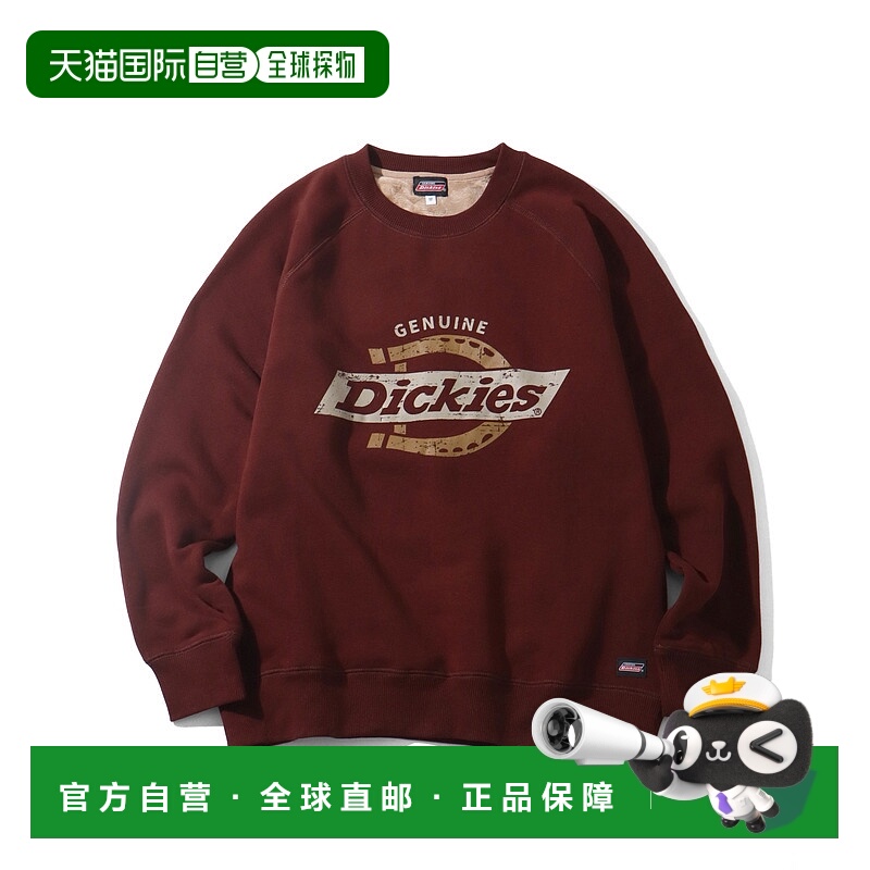 1h可退 日本直邮Dickies 女士 宽松 裏起绒 圆领卫衣 半拉链设计