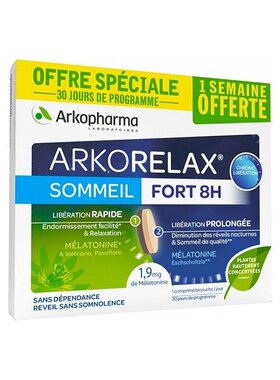 欧洲直邮Arkopharma 8小时多重草本舒眠片褪黑色30粒 助眠安神1盒