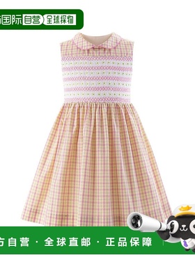 自营 Rachel Riley Checked Flower Smocked Dress - multi 美国