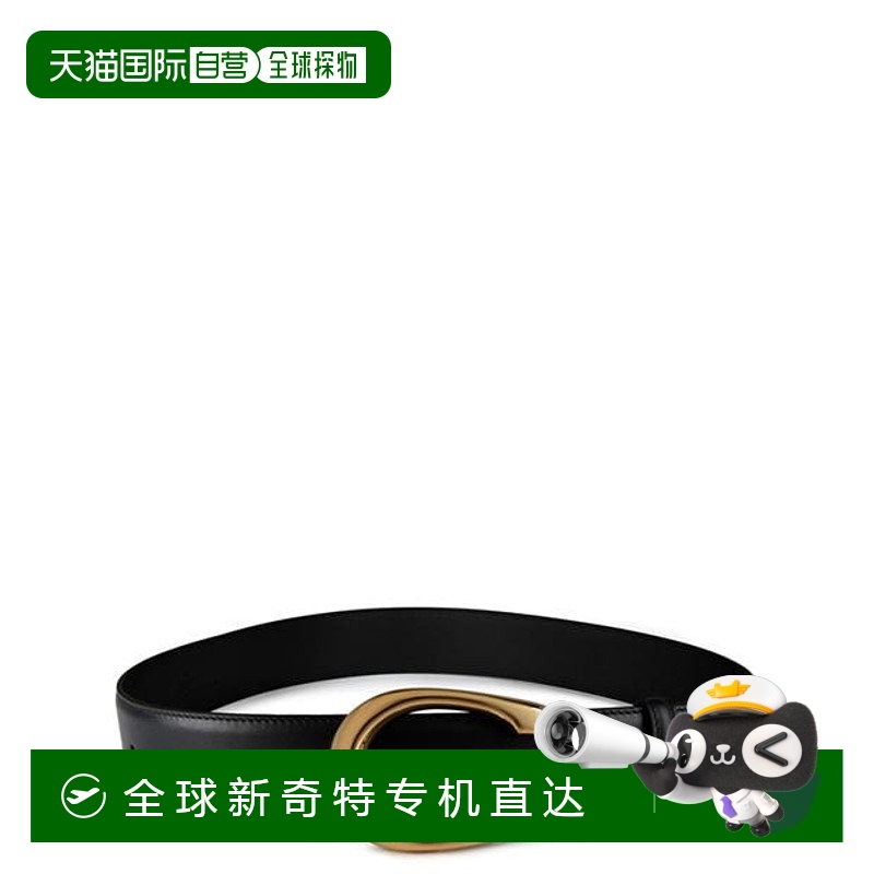1h可退 香港直邮潮奢 Gucci 古驰 男士 双G扣细款皮带腰带