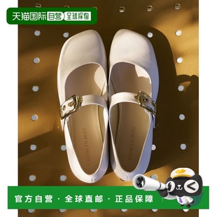 女士方头方扣带饰低跟牛皮女鞋 1h可退 Bleu 日本直邮LANVIN