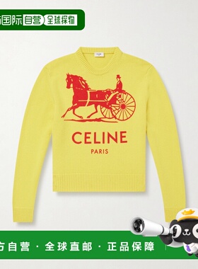 香港直邮潮奢 Celine 思琳 男士 短款Logo嵌花羊绒毛衣 RY0SV1261
