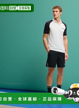 自营 bossActive Paddy 带网眼嵌件的拼色 Polo 衫 - 白色 美国奥