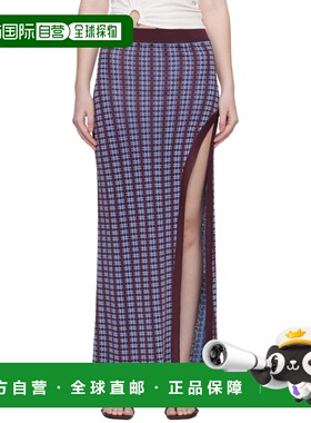 1h可退 香港直邮Rabanne 女士 蓝色 & 酒红色半身裙 26PMJU140ML0