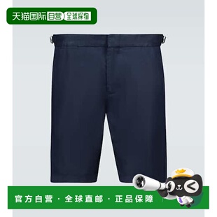 1h可退 香港直邮Orlebar Brown 男士 Norwich 修身亚麻短裤休闲裤