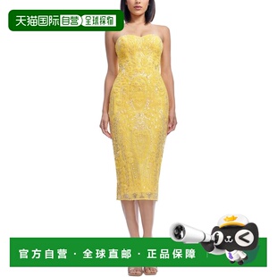 自营Dress The Population Shailene Bodycon Dress - yellow 美