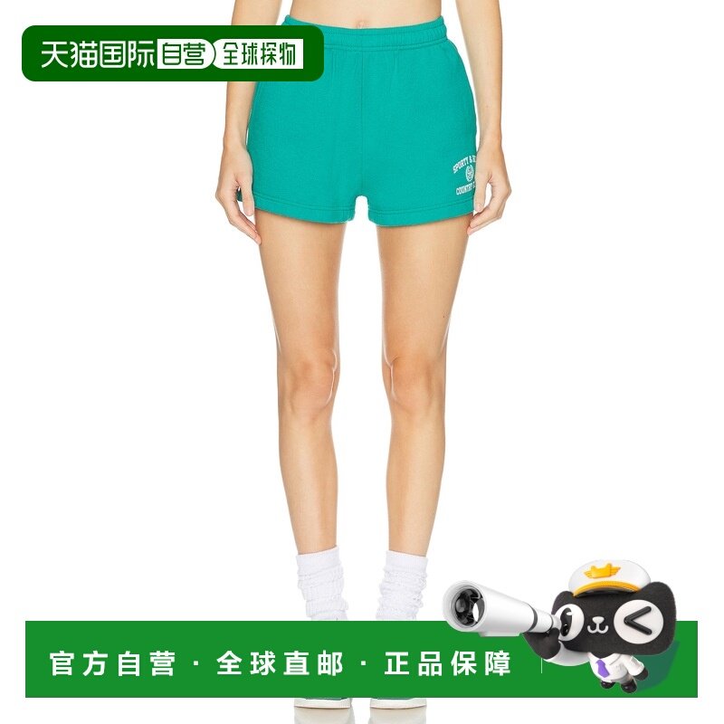 1h可退 香港直邮潮奢 SPORTY & RICH 女士 运动盾徽柔软迪斯科短,女装/女士精品,休闲裤,淘宝优惠券,粉丝福利购,淘宝优惠卷