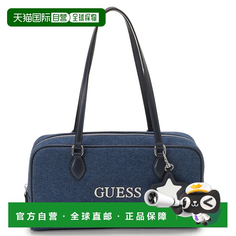 日本直邮GUESS JUSTINA 手提包 深蓝色单肩包斜挎包