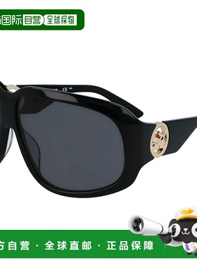 自营 Longchamp 醋酸纤维女士太阳镜 - 黑色 美国奥莱直发