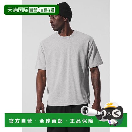 香港直邮alo yoga Double Take 圆领套头纯色短袖网球T恤 男款