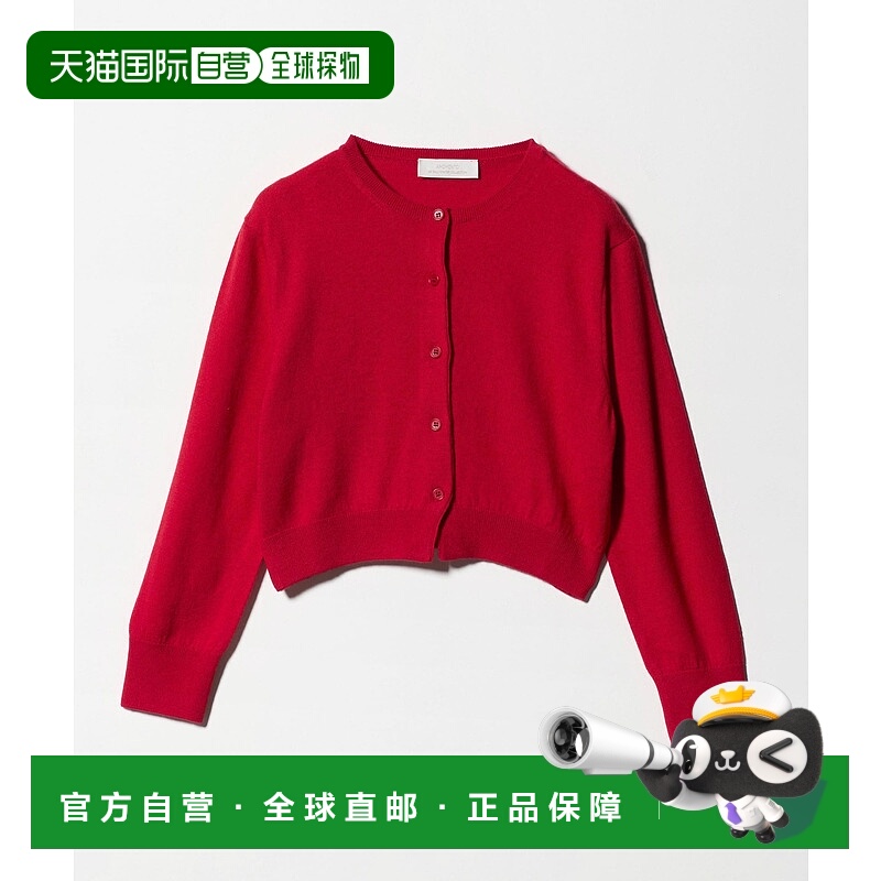 1h可退 日本直邮AMOMENTO 女装 圆领短款开衫 柔软亲肤 羊毛 8279