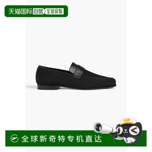 2338014855BLACK 1h可退 香港直邮TOTÊME 女士 皮革边帆布乐福鞋
