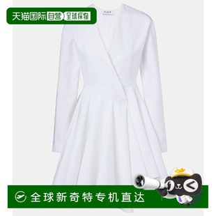 003774 1小时内可退 香港直邮Alaia 女士 不对称棉质迷你连衣裙
