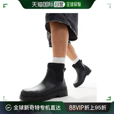 香港直邮潮奢 ASOS 男士 wellie pu numeral 设计及踝罗马靴子(黑