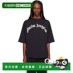 1h可退 香港直邮Palm Angels 棕榈天使 女士 黑色 Curved Logo Ov