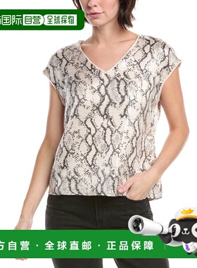 自营Vince Camuto Floral Sequin Top - white 美国奥莱直发