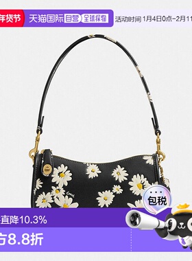 香港直邮Coach蔻驰女包Swinger20手提单肩包花卉印花手套鞣革小号