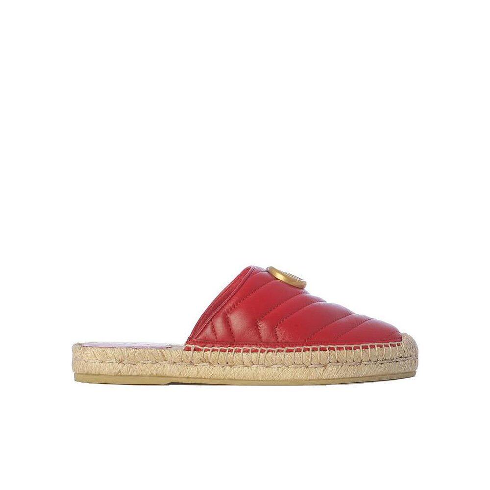 Gucci GG徽标草编穆勒鞋 551881BKO00