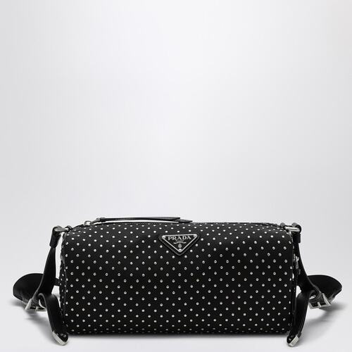Prada 普拉达 女士 Re-Nylon 黑色铆钉肩包 1BC233NOO2HGV