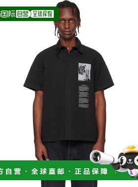 1h可退 香港直邮off-white 男士 黑色 Emblem Poplin Slim 衬衫 O