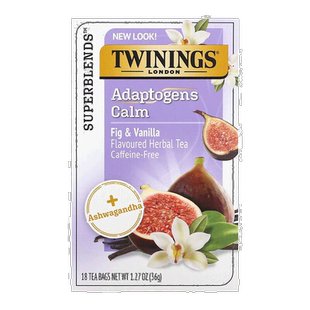 香港直发Twinings川宁无花果温和香草味草本茶顺滑18包36g茶叶