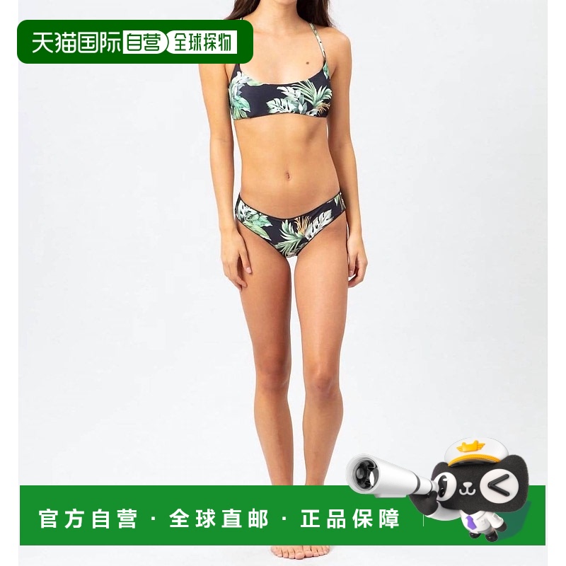 自营 rip curl黑色棕榈作物 - 黑色 美国奥莱直发性感泳衣
