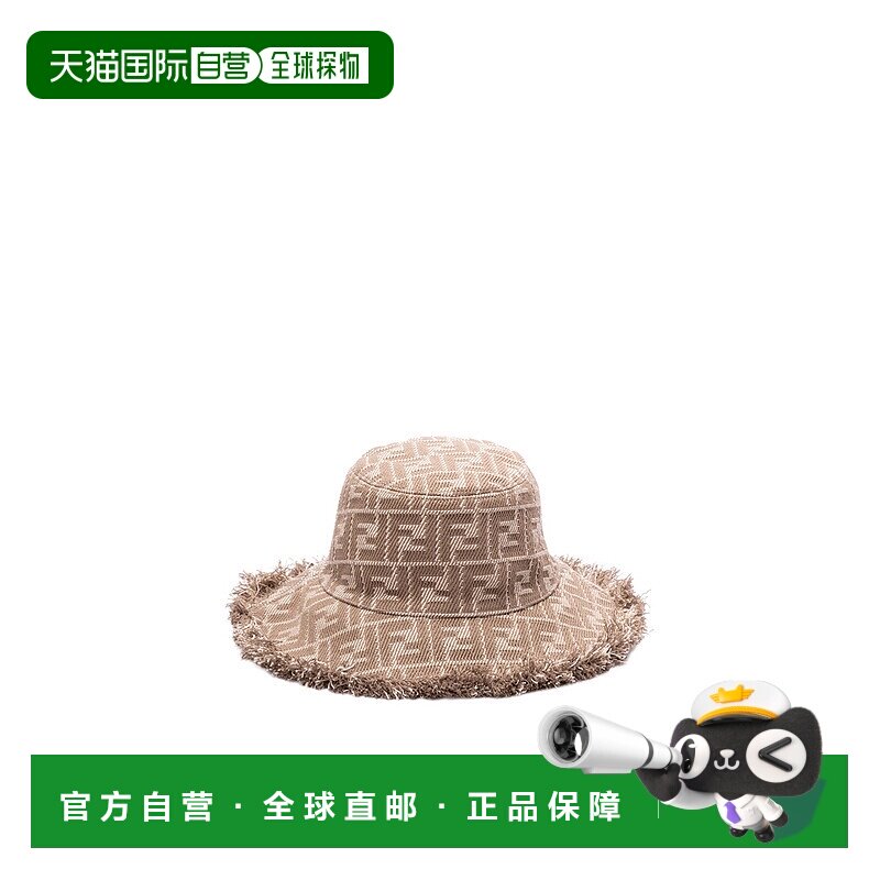 香港直邮FENDI 女士帽子 FXQ977AULVF0QD3 SS2025 花色 FF牛仔渔