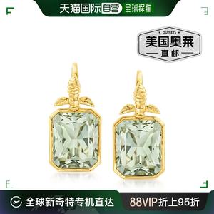 Ross-Simons Prasiolite Bumblebee 18克拉金大黄蜂吊式耳环-