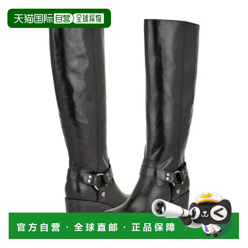 自营Women's Nine West Koop Boots  Black Leather Block Heel K图片