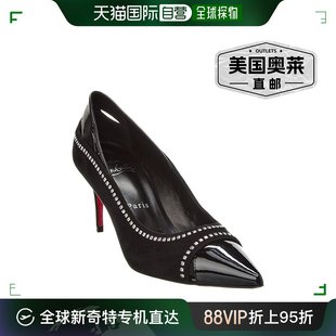 Louboutin Duvette Strass Christian 漆皮和绒面革高跟鞋