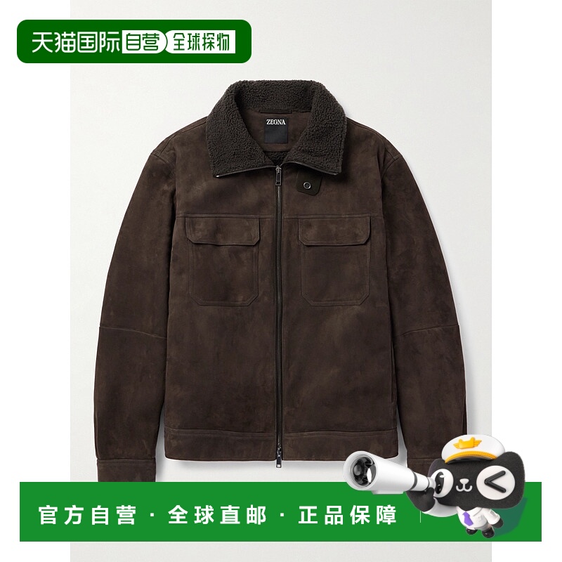 香港直邮zegna 杰尼亚 男士 毛羊皮机车夹克 UEPMRA8E191PM09