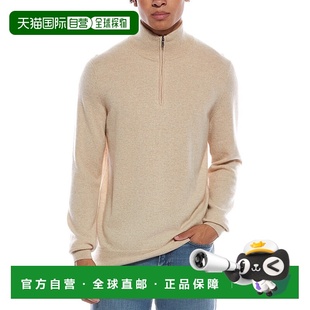 自营Amicale Cashmere 1/4-Zip Cashmere Sweater - tan 美国奥莱