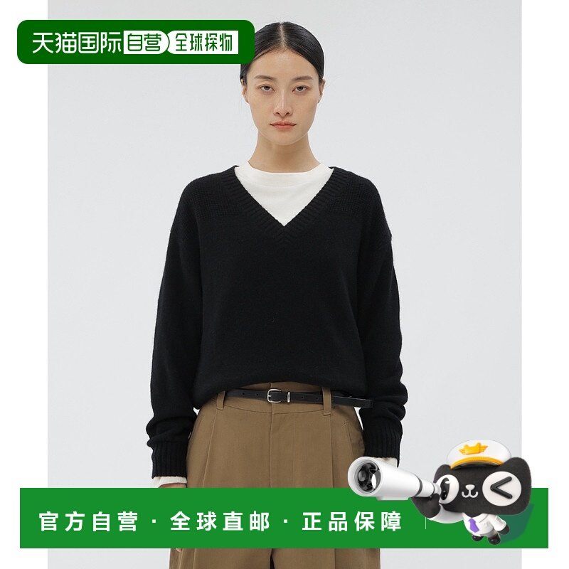 1h可退 日本直邮MARGARET HOWELL 女装 全羊绒混纺 V领针织衫 肩