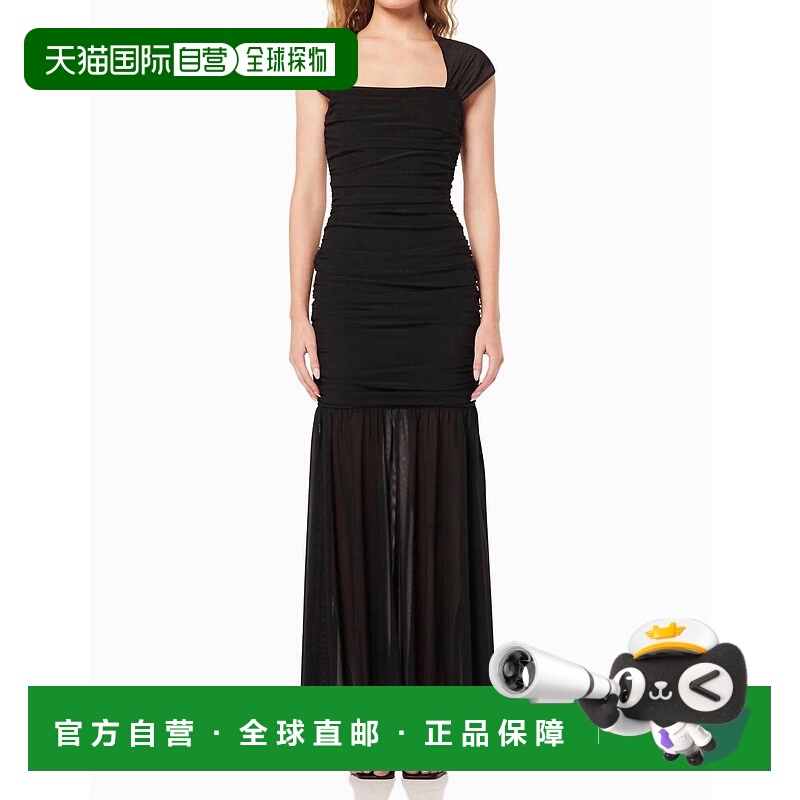 自营 elliatt黑色Capra网眼长裙 美国奥莱直发连衣裙