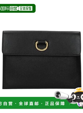 香港直邮Burberry 黑色D字环手拿包 40750381