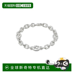 23新款 自營(yíng) 古馳 男士 GUCCI 925銀交織GG細(xì)節(jié)扣環(huán)手鏈