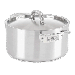 自营 Viking Professional 5 层不锈钢 6.0 夸脱汤锅 - 银色 美国