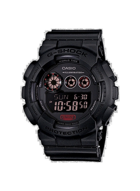 CASIO卡西欧G-SHOCK黑魂红眼手表防水学生电子运动腕表GD120MB1