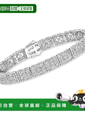 自营 Ross-Simons Diamond Filigree Bracelet in Sterling Silve