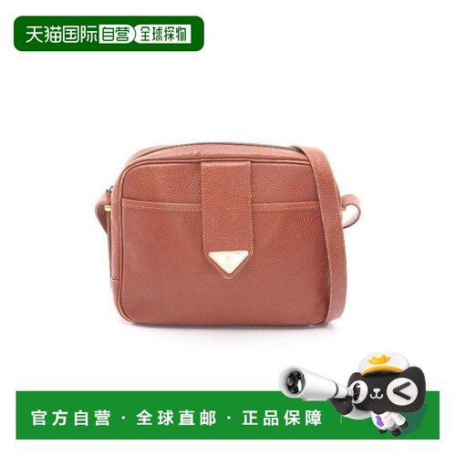 日本直邮中古YSL圣罗兰女包B级9新shoulder肩包牛皮斜挎包棕色