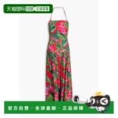 香港直邮FARM RIO 女士 1h可退 印花亚麻混纺挂脖中长连衣裙 3371