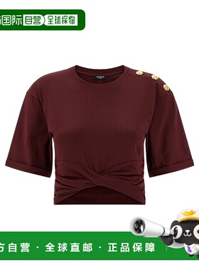 香港直邮BALMAIN 女士T恤 FF0EE012GF23QEA AW2025 红色 Balmain