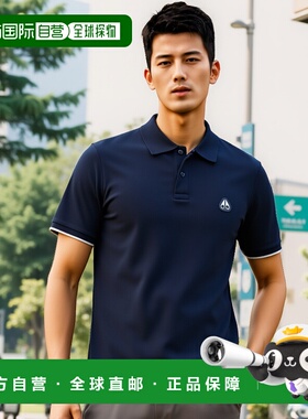 香港直邮MOOSE KNUCKLES 男士T恤 M34MT712833 AW2024 蓝色短袖