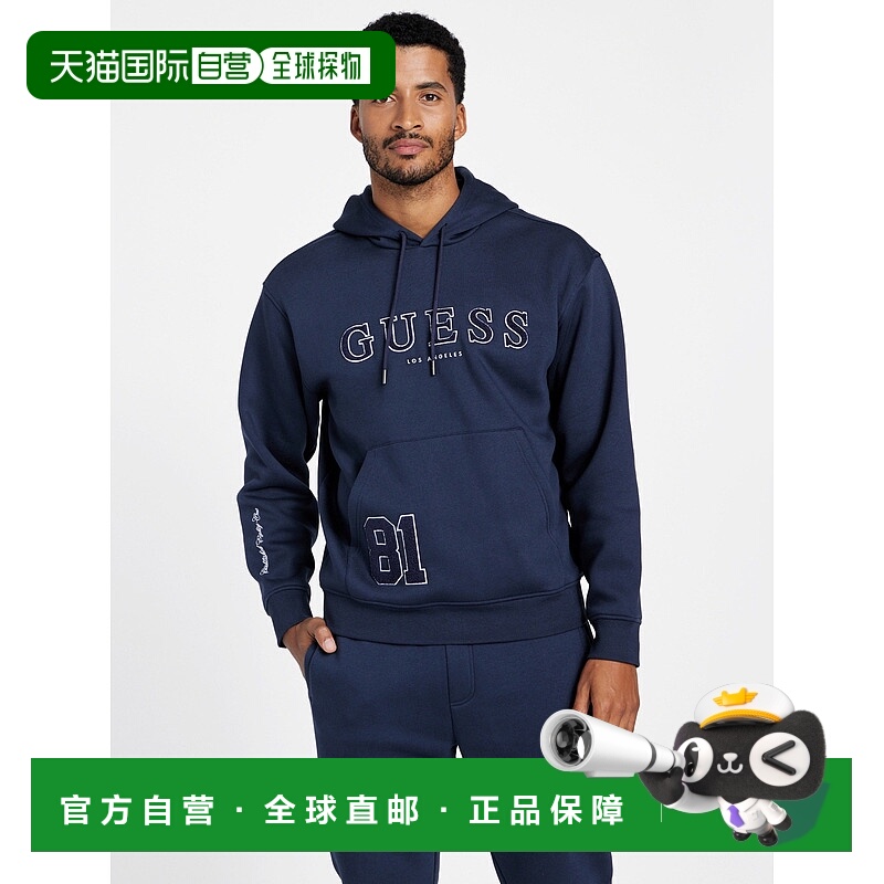 自营guessMiguel Pullover Hoodie - planetary blue 美国奥莱直